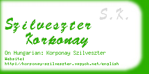 szilveszter korponay business card